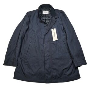 Calvin Klein Rain Coat Mens Medium 40S Navy Blue Water-Resistant‎ Marcello NEW